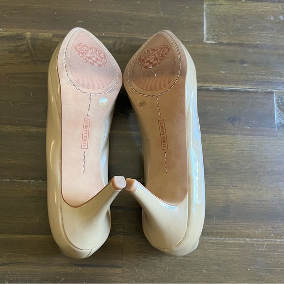 Vince Camuto Desti Patent Platform Nude Heels - Picture 9 of 11